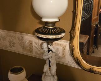 Pair Of Cherub Banquet/Table Lamps