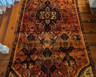 Persian hand-woven wool Malayer runner, measures 3' 2" x 9' 4".