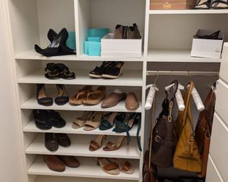 Yep, more women's shoes and a few purses.
Footwear by: Louise Et Cie, Pedro Garcia, Aquatalia, Vince, Prada, Vero Cuoio, Stuart Weizman, Ferragamo, Cole Hahn, Kelsi Dagger, Talbots, Versace, Christian Louboutin