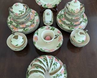 44-piece set of Franciscan "Desert Rose" earthenware dinnerware, 1941-1984.