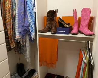 Women's scarves and more shoes/boots, size 8 1/2.