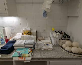 Nice selection of pricey laundry aids, embroidered linens, etc.