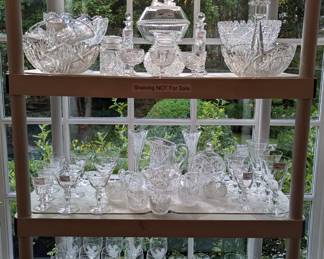 American Brilliant Cut Glass collection and sets of good stemware.