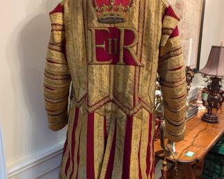Rear view of the authentic uniform, worn by the Mounted Band of the Household Calvary.