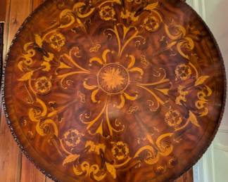 Details of the top of the Maitland-Smith baroque table.
