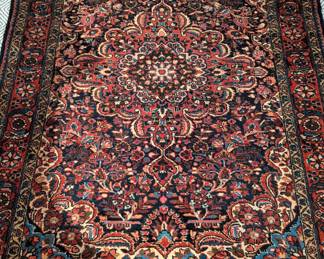 Vintage hand-woven Persian Bakhtiari rug, measures 7' 4" x 4' 6".