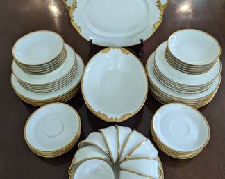 44-piece set of M. Reddon French Limoges porcelain china.