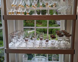 Top shelf, rare stemware sets, by Union Street "Manhattan" 1999 - 2009.