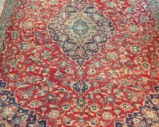 Close-up pic of the hand-woven vintage Persian Tabriz rug, measures 10' 3" x 7' 4'.