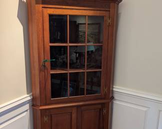 Vintage heart pine corner cupboard hand-made in Lynchburg, VA.
