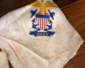 WWII U.S. Navy Embroidered Handkerchief