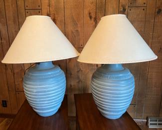 Blue Beehive Table Lamps