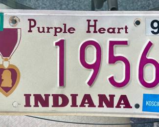 1991 Purple Heart License Plate