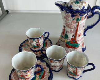 Antique Nippon Hand Painted Porcelain Tea Set