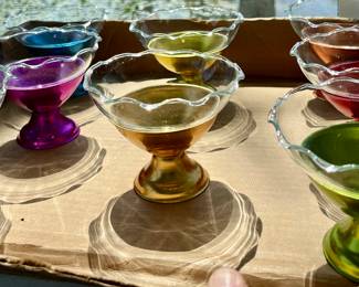 Set of 9 1950’s Colored Anodized Aluminum Dessert Cups