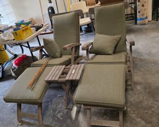 wood outdoor recliners