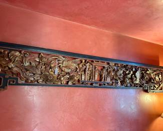 Architectural carving in powder room