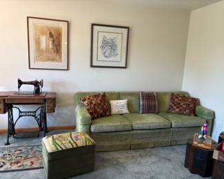Gorgeous vintage couch and electrified singer machine