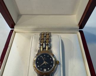 Cyma 18k Diamond Bezel Swiss Quartz Watch
