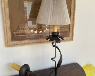 High end Lamps with new shades from The Lamp Shade Store and Iron Sconce