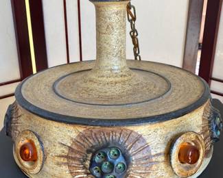 Danish midcentury modern ceramic chandelier