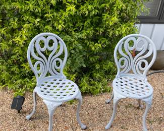 Pr. of cast aluminum chairs