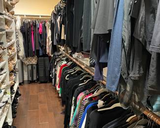 Large Closet with High End Designer's Clothes