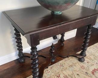 Antique Barley twist Sink Table with Blown Glaas Bowl