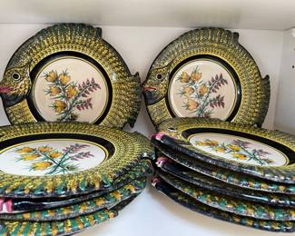 Henriot Quimper France Fish Plates