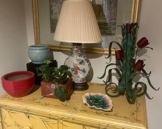 Chinese Lamp antique iron tulips sculpture