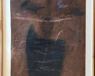 This is a very large mixed media by San Diego artist Pia Stern. Signed and dated 1992.