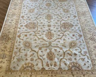 Large Hand Knotted Gray and gold Rug