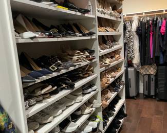Designer Shoes. Most of these closet shoes are size 5 1/2 and 6