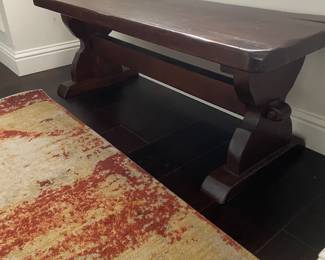 Vintage Wood Trestle Bench