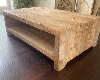Magnificent large rustic and very heavy coffee table.
