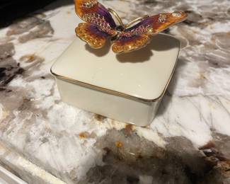 Jay Strongwater Butterfly Porcelain Box