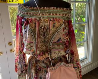 Camila Dress and Pink Cross Boddy Purse