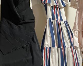 Alice & Olivia Black New Dress and Beautiful La DOUBLE J Stripe Long Dress