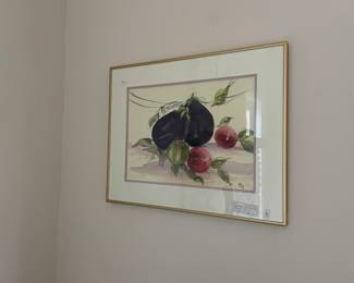 Eggplant, fruits watercolor
