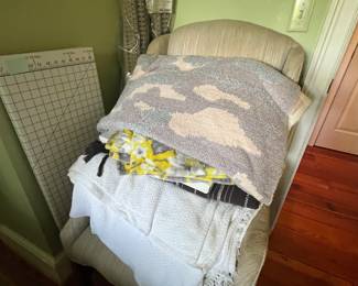 Accent chair
Lots of blankets throughout the home.
