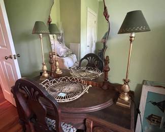 Antique vanity with chair
