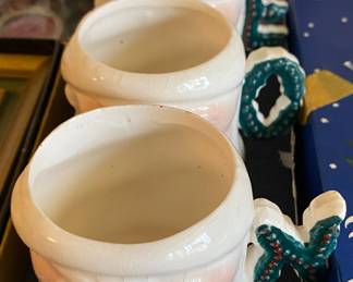 Vintage Winking Santa Noel Mug Set