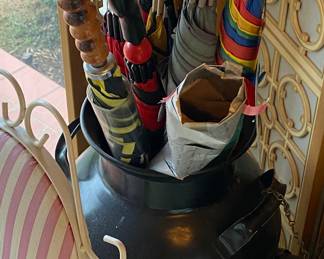 Assorted Umbrellas/Milk Can