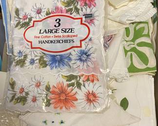 Vintage Handkerchiefs, Linens and More