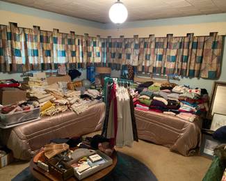Mid-century Room with Linens, Hats, Clothing, Shoes and More