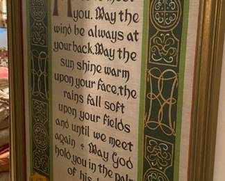 Framed Needlepoint "Irish Blessing"