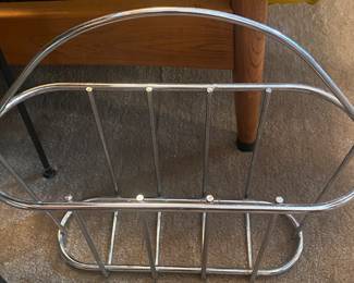 Mid-century Heavy Chrome Magazine Rack