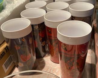 Vintage Insulated Plastic Tumblers