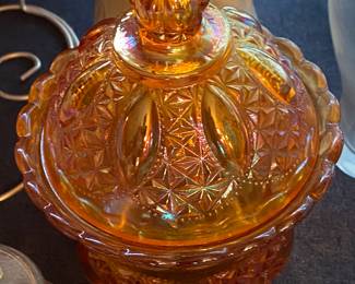 Carnival Glass Sugar Bowl