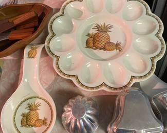 Pineapple Themed Egg Tray and Spoon Rest